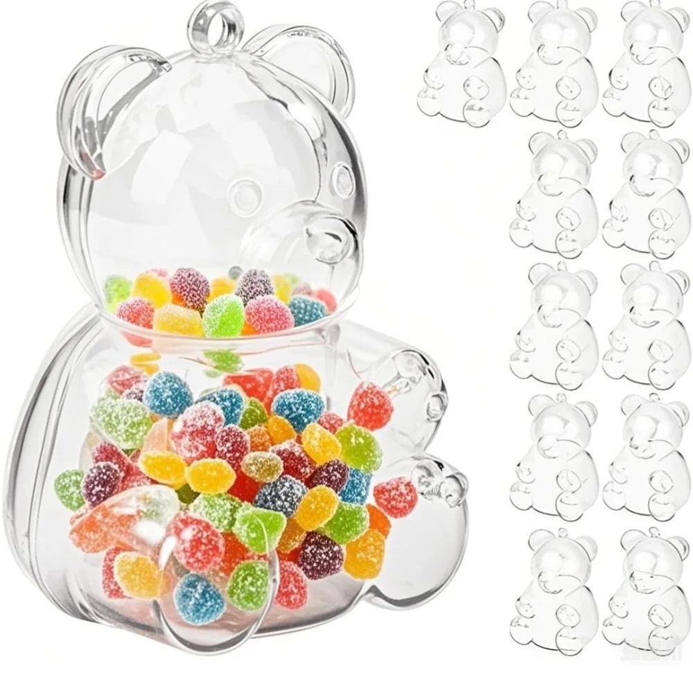 Clear Acrylic Gummy Bear Candy Jar - Cute Bear Shaped Container